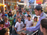 Comedy Magician Jersey Jim street performs
