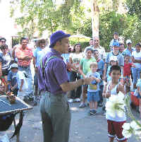 Magician Jersey Jim performs at the Los Angeles Zoo