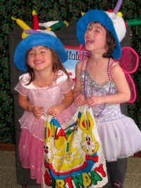 laughing birthday girls at Jersey Jim Magic Show