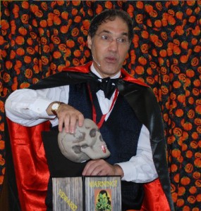 Halloween Magician Jersey Jim and Dracula's floating skull